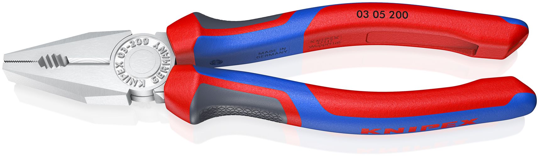 KNIPEX 03 05 200 Combination Pliers with comfort handles chrome-plated 200 mm 03 05 200 4003773041146
