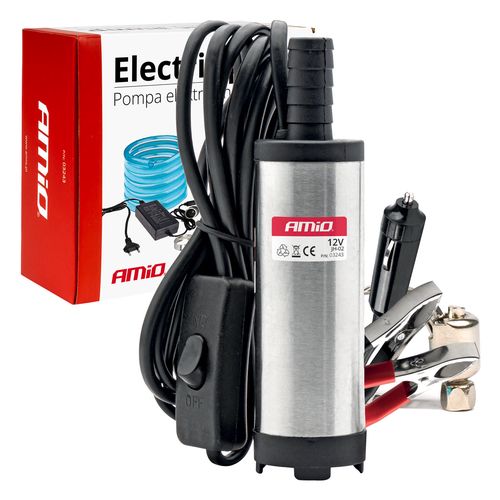 Electric diesel pump 12V/230V submersible diameter 38 mm set with hose, AMiO 5903293032435