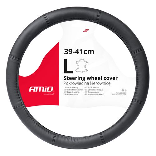 Steering wheel cover Leather Series SWC-48-L (39-41cm), AMiO 5903293035474