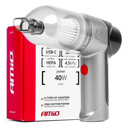 Cordless car vacuum cleaner HEPA AMiO-03692, AMiO 5903293036921