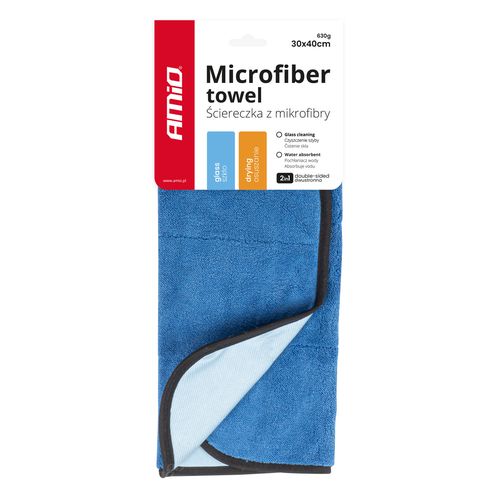 2in1 Microfiber towel - drying and glass 30x40cm 630g AMIO-03746, AMiO 5903293037461