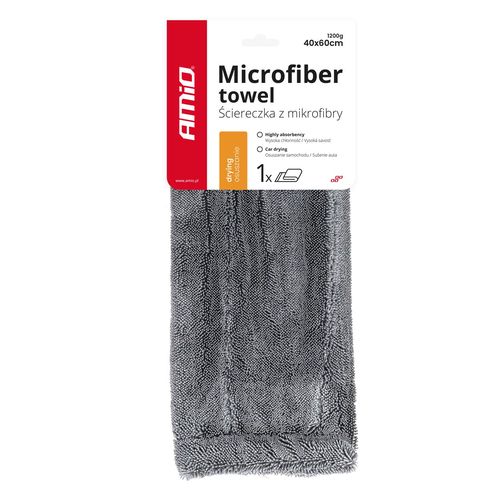 Microfiber drying towel 40x60cm 1200g AMIO-03760, AMiO 5903293037607