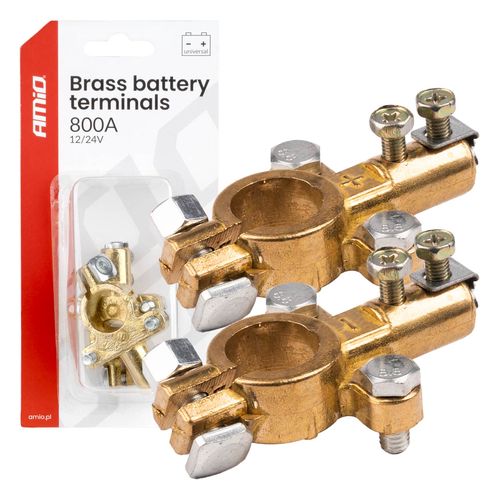 Brass battery terminals 800AMP, 2 pcs. AMIO-04390, AMiO 5903293043905