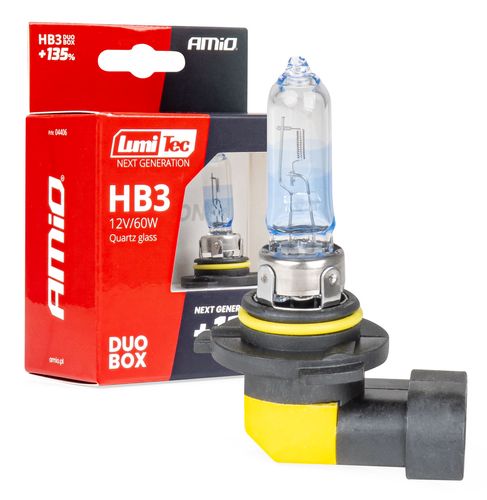 Halogen bulbs HB3 12V 60W LumiTec NEXT GENERATION +135% DUO AMIO-04406, AMiO 5903293044063