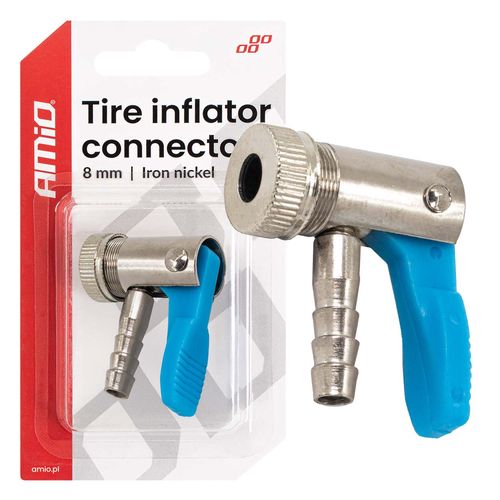 Iron nickel plating tire inflator connector 8 mm AMIO-04498, AMiO 5903293044988