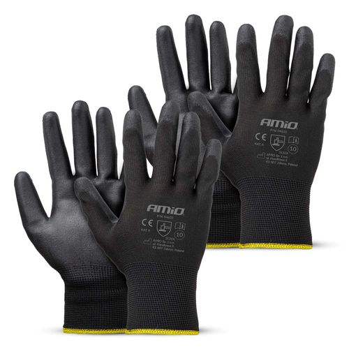 PU Safety gloves 4 pcs Size 10 (2 pairs), 3131X AMIO-04633, AMiO 04633 5903293046333