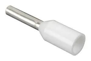 INSUL FERRULE SINGLE WIRE DIN ON REEL, 20 AWG (0.50MM2), 8MM PIN LGTH, WHITE 07AH2233 FSD75-8-3K10