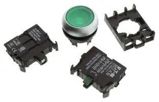 PB SWITCH, SPST-NO, 3A, 24VDC, PANEL M22-DL-G/K10/G