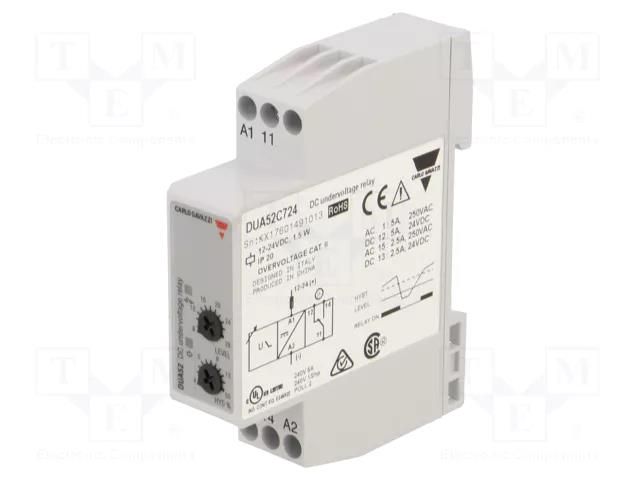 Current monitoring relay; DC voltage; 12÷24VDC; DUA; SPDT; IP20 CARLO GAVAZZI DUA52C724