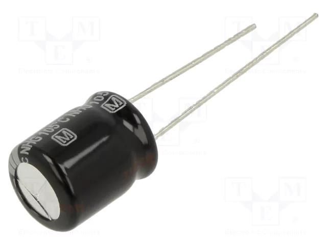 Capacitor: electrolytic; THT; 10uF; 160VDC; Ø10x12.5mm; Pitch: 5mm PANASONIC ECA2CHG100