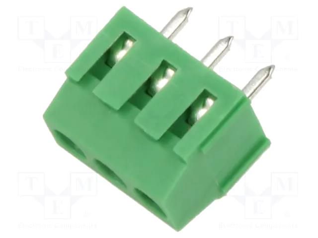 PCB terminal block; angled 90°; 3.5mm; ways: 3; on PCBs; 1mm2; 10A ADAM TECH EBWA-03-A