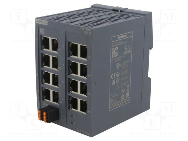 Unmanaged; Number of ports: 16; 24VDC; for DIN rail mounting SIEMENS 6GK5116-0BA00-2AB2