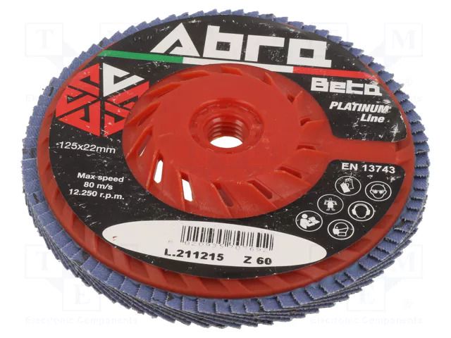 Flap grinding wheels; Ø: 125mm; Granularity: 60; vented; 22.23mm ABRA BETA AB001050806