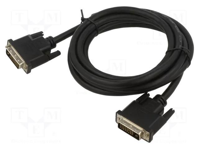 Cable; DVI-D (24+1) plug,both sides; textile; 1.8m; black ART ART-AL-OEM-131