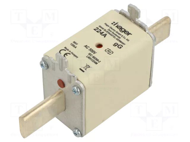 Fuse: fuse; 224A; 500VAC; gG; industrial; NH1 HAGER LNH1224M