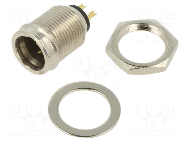 Connector: XLR mini; socket; male; 5A; 500V; PIN: 3; soldering; 24AWG REAN RT3MP