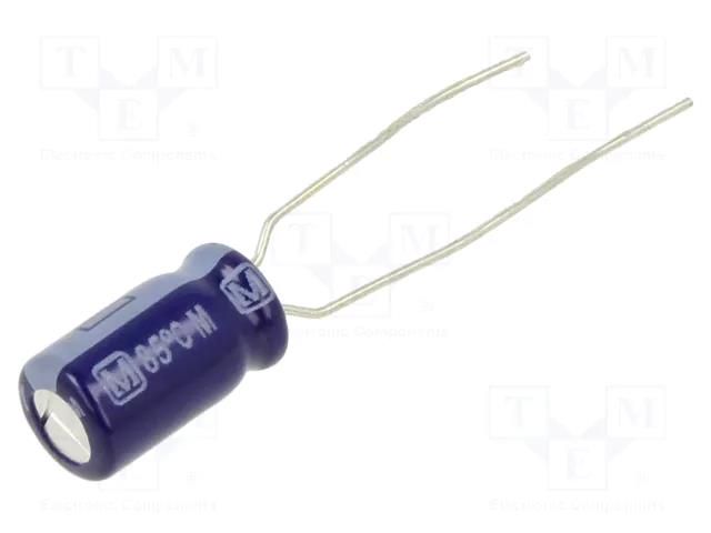 Capacitor: electrolytic; THT; 47uF; 63VDC; Ø6.3x11.2mm; Pitch: 5mm PANASONIC ECA1JM470B