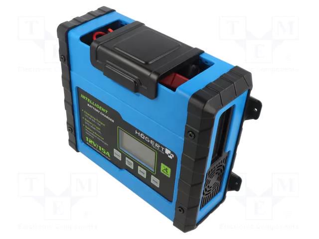 Charger: for rechargeable batteries; 12V; 15A; 15÷300Ah; IP20 HÖGERT TECHNIK HT8G613