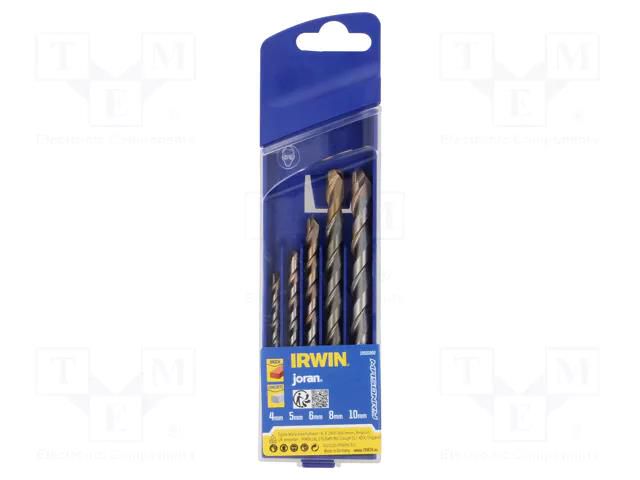 Drill set; for concrete; MASONRY; 4mm,5mm,6mm,8mm,10mm; 5pcs. IRWIN IRW-10501892