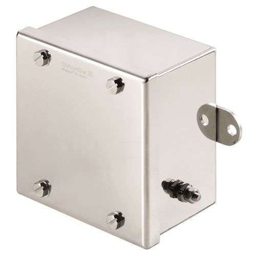 Ex metal housing, 150 x 150 x 90 mm, Mirror polished, Flange plate: No, M5 hexagonal screw with slot and 10mm distance across flats Weidmuller 1002740000