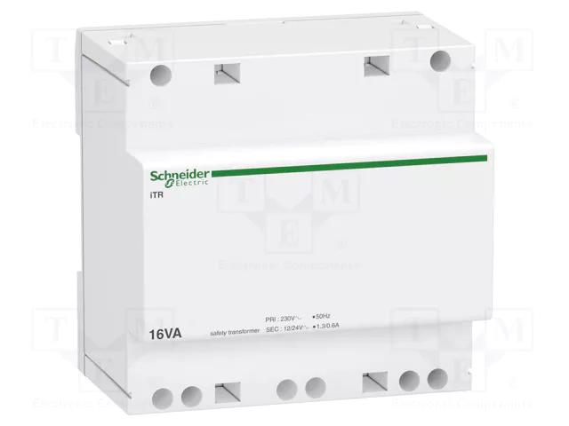 Transformer: mains; 16VA; 230VAC; 12V; 24V; Leads: screw terminals SCHNEIDER ELECTRIC A9A15218