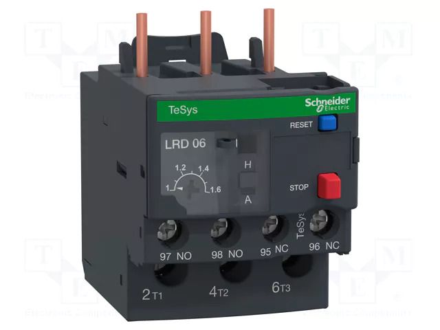 Thermal relay; Leads: screw terminals; 1÷1.6A; TeSys D SCHNEIDER ELECTRIC LR3D06