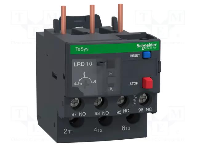 Thermal relay; Leads: screw terminals; 4÷6A; TeSys D SCHNEIDER ELECTRIC LR3D10