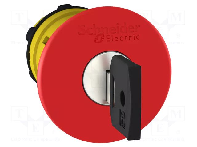 Switch: emergency stop with key; 22mm; Stabl.pos: 2; red; none SCHNEIDER ELECTRIC ZB5AS94410