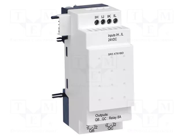 Module: extension; IN: 4; OUT: 2; OUT 1: relay; 24VDC; Zelio Logic SCHNEIDER ELECTRIC SR3XT61BD