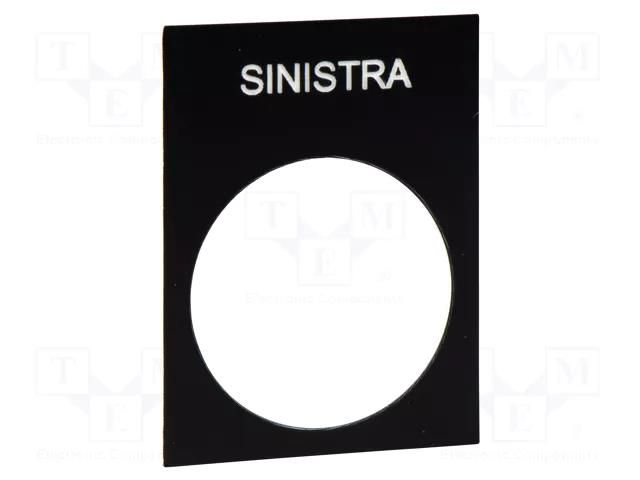 Label; Button marking: SINISTRA; control cassette; 30x40mm SCHNEIDER ELECTRIC ZB2BY2610