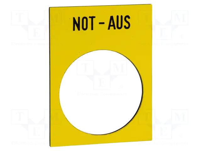Label; Button marking: NOT-AUS; control cassette; 30x40mm SCHNEIDER ELECTRIC ZB2BY420001