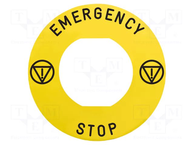 Label; Harmony XB4; Ø22mm; yellow; Dim: Ø60mm SCHNEIDER ELECTRIC ZBY9330M