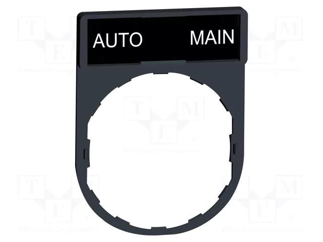 Description label; 22mm; Harmony XB4; black; plastic; Dim: 30x40mm SCHNEIDER ELECTRIC ZBY2164