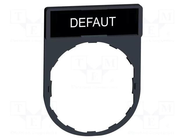 Description label; 22mm; Harmony XB4; black; plastic; Dim: 30x40mm SCHNEIDER ELECTRIC ZBY2134