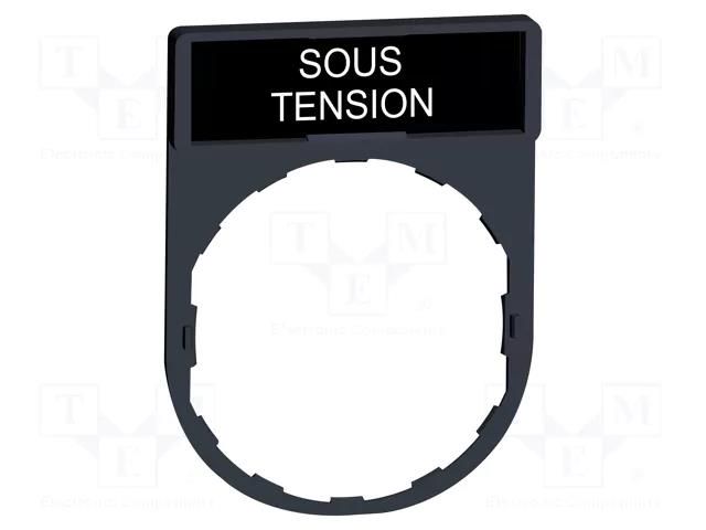 Description label; 22mm; Harmony XB4; black; plastic; Dim: 30x40mm SCHNEIDER ELECTRIC ZBY2126
