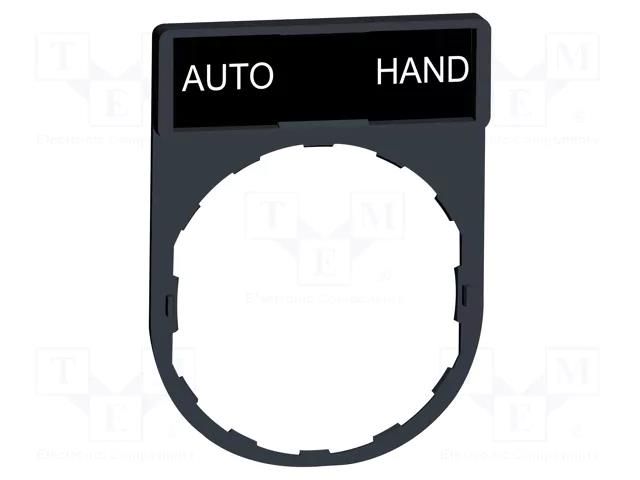 Description label; 22mm; Harmony XB4; black; plastic; Dim: 30x40mm SCHNEIDER ELECTRIC ZBY2364
