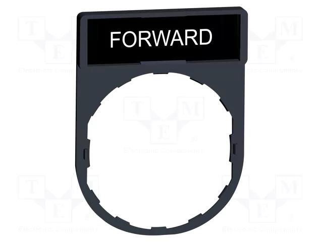 Description label; 22mm; Harmony XB4; black; plastic; Dim: 30x40mm SCHNEIDER ELECTRIC ZBY2305