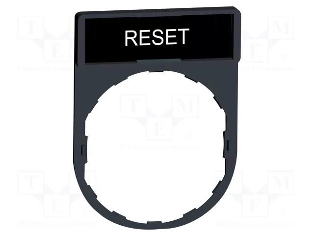 Description label; 22mm; Harmony XB4; black; plastic; Dim: 30x40mm SCHNEIDER ELECTRIC ZBY2322