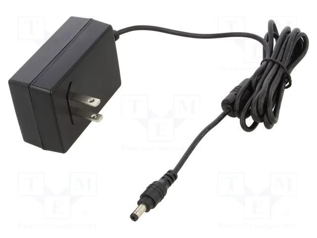 Power supply: switching; mains,plug-in; 18VDC; 1.38A; 25W; 87% MEAN WELL GSM25U18-P1J