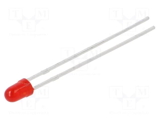 LED; red; 3mm; 30÷80mcd; 50°; Front: convex; 1.75÷2.2VDC KINGBRIGHT ELECTRONIC L-7104LSURDK