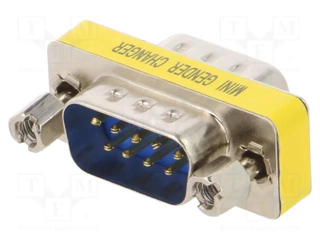 Transition: adapter; D-Sub 9pin male,both sides; gender changer CONNFLY DS1082-02-9P8LNCC
