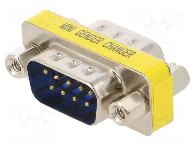 Transition: adapter; D-Sub 9pin male,both sides; gender changer CONNFLY DS1082-02-9P8LNDS
