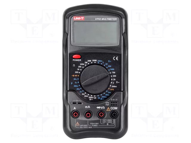 Digital multimeter; LCD; VDC: 200mV,2V,20V,200V,1kV; 190x88x34mm UNI-T UT52
