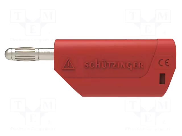 Connector: 4mm banana; plug; 32A; 30VAC; 60VDC; red; nickel plated SCHÜTZINGER FK8715LNIAS-RT
