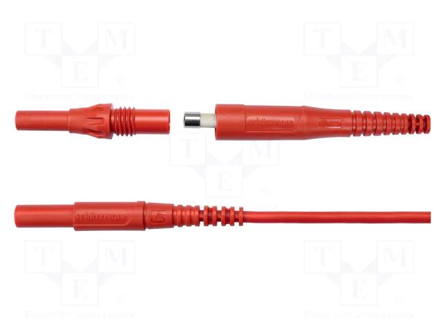 Test leads; Inom: 8A; Len: 1m; banana plug 4mm,both sides; 17mΩ SCHÜTZINGER SET7690MSFKB44116A