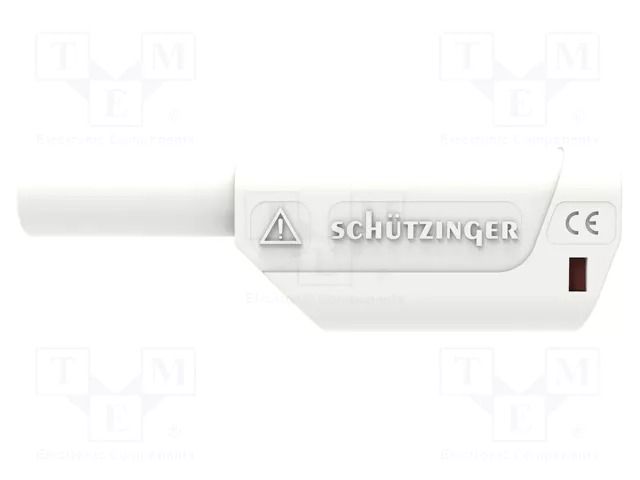 Connector: 4mm banana; plug; 32A; 1kV; white; insulated; 2.5mm2 SCHÜTZINGER SFK8500LAUAS-WS