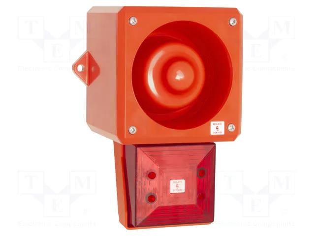 Signaller: lighting-sound; 48VDC; siren,flashing light; LED; red CLIFFORD & SNELL YL50FLRRFHVWR