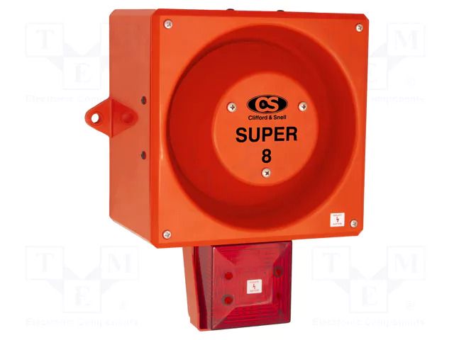 Signaller: lighting-sound; 24VDC; siren,flashing light; LED; red CLIFFORD & SNELL YL80DLRRFHVSUWR