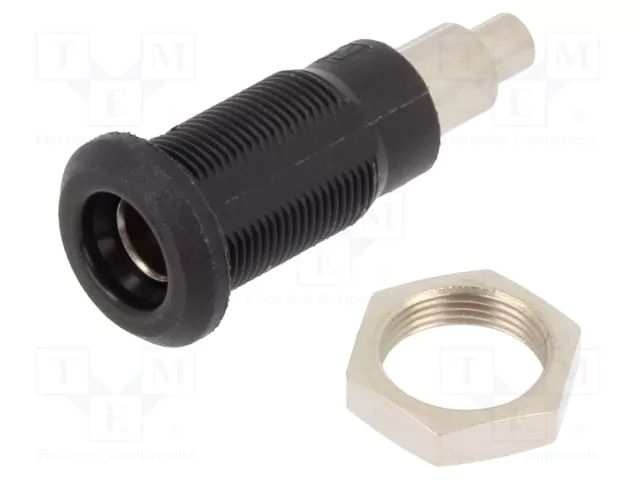 Connector: 4mm banana; socket; 25A; 30VAC; 60VDC; black STÄUBLI LB4H-IE/N-21