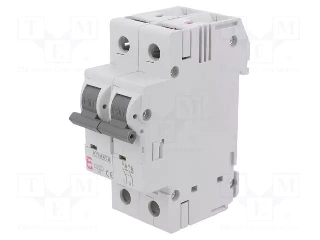 Circuit breaker; 230/400VAC; Inom: 63A; Poles: 2; Charact: C; 6kA ETI POLAM 002143522